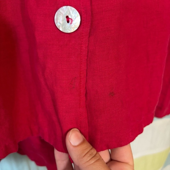 bryn Walker Linen Jacket Peter Pan Collar Bell Sleeve Sz Medium - Picture 7 of 12